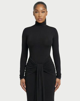SERAYA Turtleneck Long-Sleeve Maxi Dress