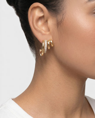 Stud Hoop Crystal Earrings