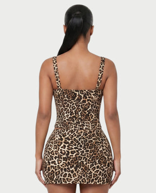 CORALIE Clasp Detail Leopard Two-Piece Set