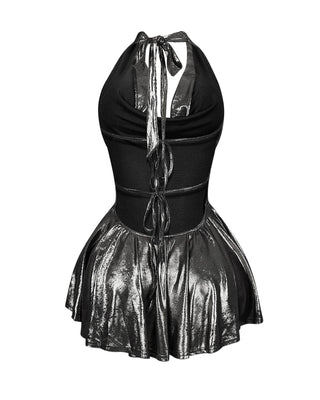 MELA Open-back Metallic Mini Dress