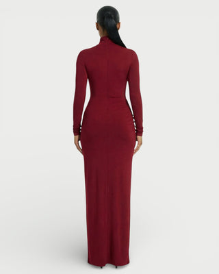 SERAYA Turtleneck Long-Sleeve Maxi Dress