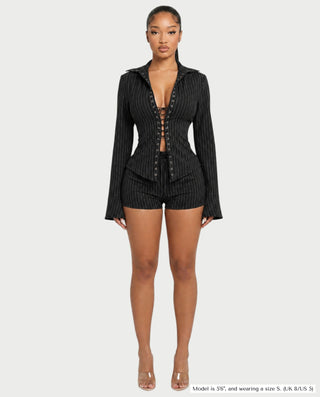 Chaqueta de piel sintética con textura de cocodrilo BEXLEY