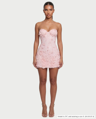 LOISE Floral Sequin Strapless Mini Dress