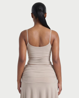 VENITIA Ruched Cami & Handkerchief Skirt Set