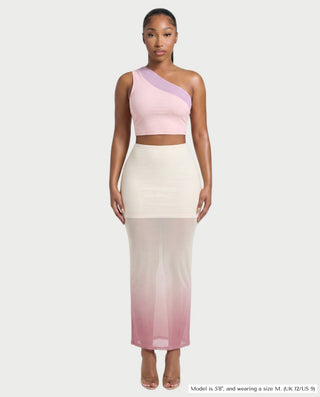 LUSSIANA Asymmetrical Top & Maxi Skirt