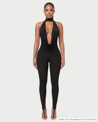 MAVE Cowl Choker Halter Top & Stirrup Leggings Set