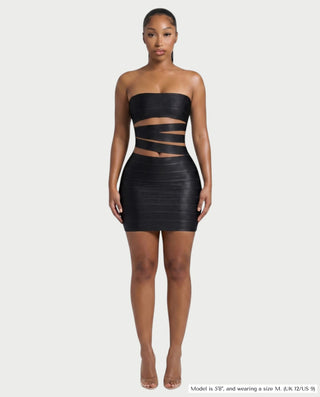 MOVA Strapless Cutout Bandage Mini Dress
