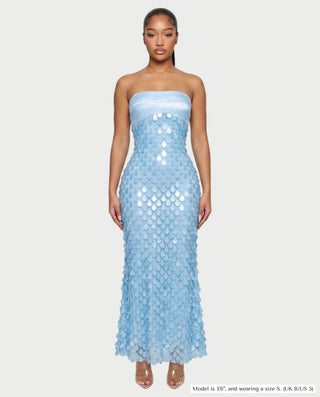 ABEL Teardrop Sequin Lace Overlay Maxi Dress