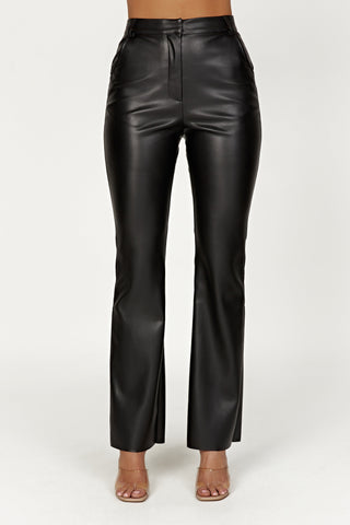 Straight Leg Faux Leather Pants - Style Seduction