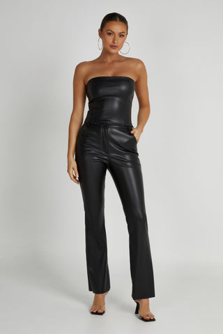 Straight Leg Faux Leather Pants - Style Seduction