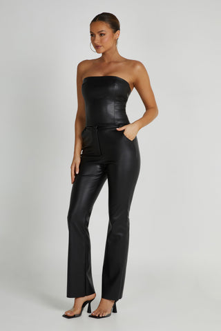 Straight Leg Faux Leather Pants - Style Seduction