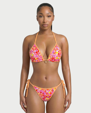 HELCY Floral Tie-Side Triangle Bikini Set
