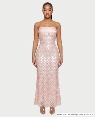 ABEL Teardrop Sequin Lace Overlay Maxi Dress