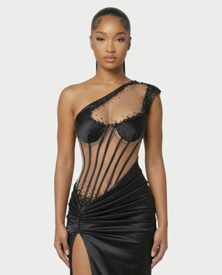 Vestido midi con flecos y escote pronunciado de LIRRA