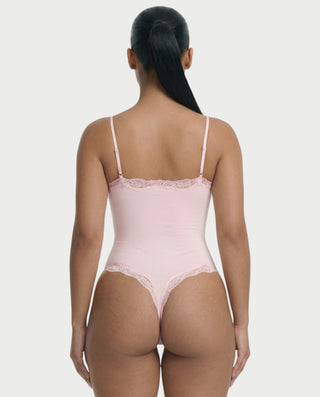 AMELYA Lace-Trim Shapewear Bodysuit