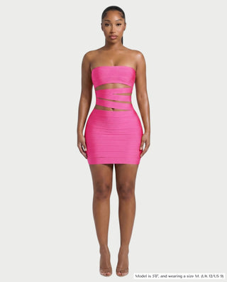 MOVA Strapless Cutout Bandage Mini Dress