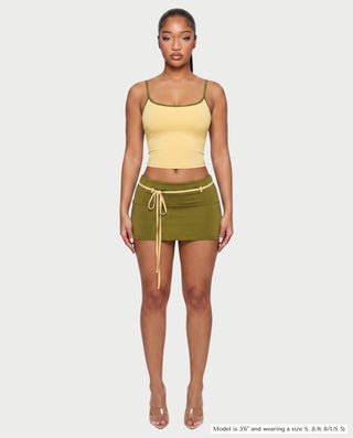 ZELINA Contrast Trim Cami Top & Mini Skirt Set