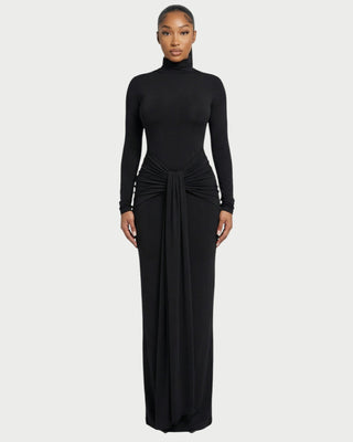 SERAYA Turtleneck Long-Sleeve Maxi Dress