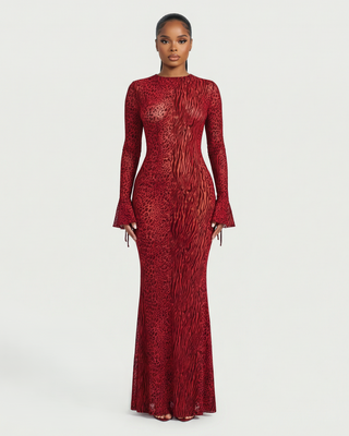 ASHLEY Mesh Open Back Maxi Dress - Red / L - Women's Fashion ASHLEY Mesh Open Back Maxi Dress - Red / L - Women's Fashion