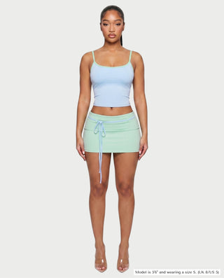 ZELINA Contrast Trim Cami Top & Mini Skirt Set
