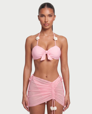 VELOURA Floral Halter Three-Piece Swimwear Set