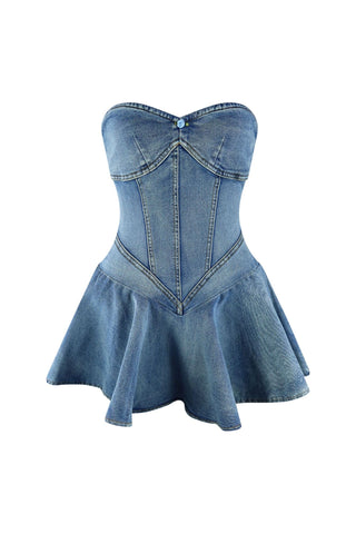 NIMA Denim Corset Mini Dress