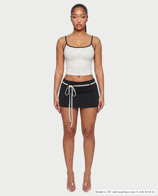 ZELINA Contrast Trim Cami Top & Mini Skirt Set