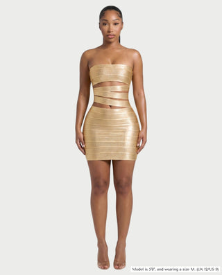 MOVA Strapless Cutout Bandage Mini Dress