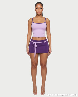 ZELINA Contrast Trim Cami Top & Mini Skirt Set