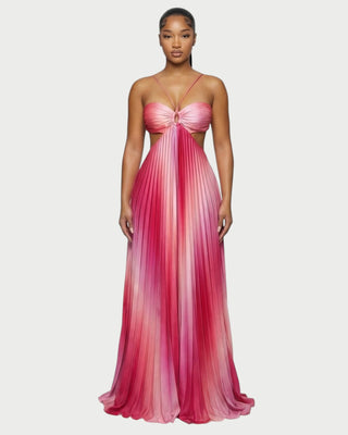 LIVIANA Ombre Pleated Maxi Dress - S - Women's Fashion LIVIANA Ombre Pleated Maxi Dress - S - Women's Fashion