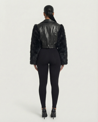 Chaqueta de piel sintética con textura de cocodrilo BEXLEY