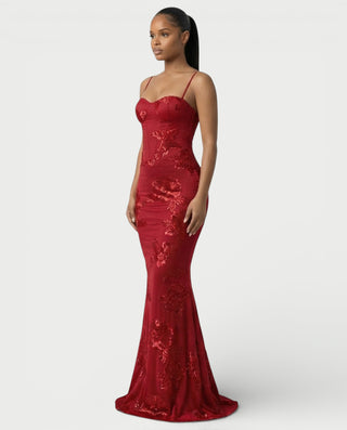 LIVARA Embroidered Floral Corset Maxi Dress