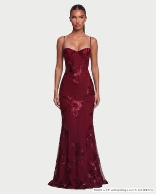 FLORELLE Floral Embroidered Corset Gown