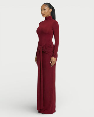 SERAYA Turtleneck Long-Sleeve Maxi Dress