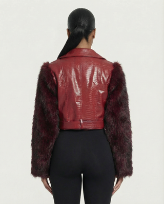 Chaqueta de piel sintética con textura de cocodrilo BEXLEY