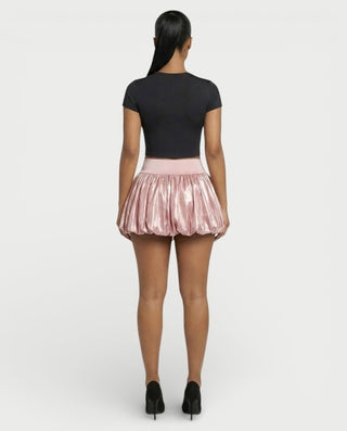 ZARELA High-Waist Bubble Hem Mini Skirt
