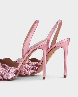CLAUDINE Sequin-Embellished Slingback Stiletto Heels