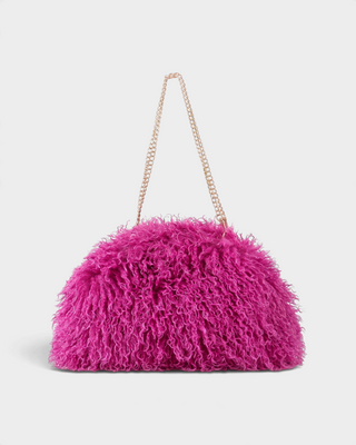 ZUME Faux Fur Chain-Strap Cloud Shoulder Bag