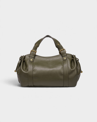 SIRENA Faux Leather Slouchy Drawstring Shoulder Bag