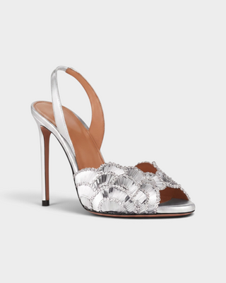 CLAUDINE Sequin-Embellished Slingback Stiletto Heels