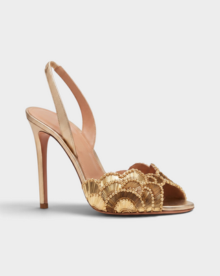 CLAUDINE Sequin-Embellished Slingback Stiletto Heels