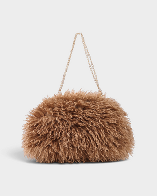 ZUME Faux Fur Chain-Strap Cloud Shoulder Bag
