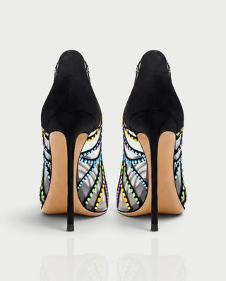 MAVIRA Rhinestone Clear Pointed Toe Stiletto Heels
