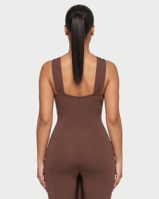 HASEN Cross Halter Neck Draped Sash Jumpsuit