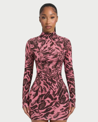 CLARIBEL Lace-Up Back Corset Mini Dress Set