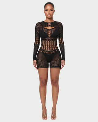 LIVIA Geometric Cutout Romper