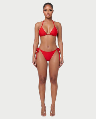 ZALMA Leopard Mesh Top & Triangle Bikini Three-Piece Set