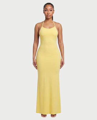 HIYABEL Open Back Halter Bodycon Maxi Dress