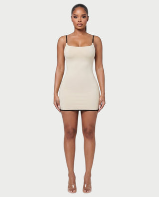 ELISCA Suspender Square Neck Bodycon Mini Dress