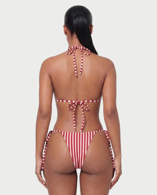 ABELYA Stripe Triangle Tie-Side Bikini Set